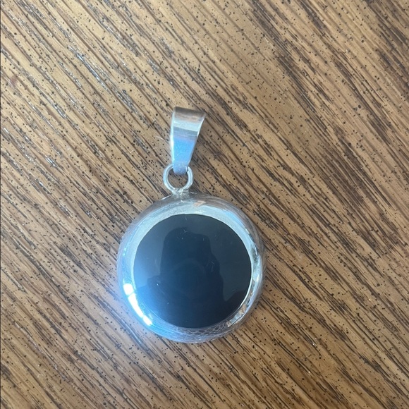 Jewelry - Silver and Black Round Pendant